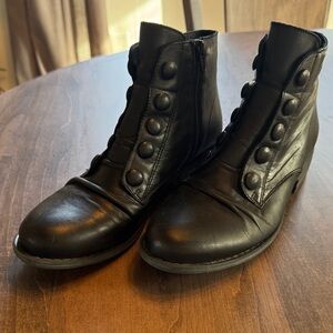 Miz Mooz Black Buttoned Ankle Boots